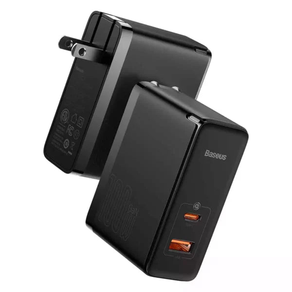 Baseus GaN5 Pro Fast Charger C+U 100W CN Black (With Mini White Cable Type-C to Type-C 100W(20V/5A) 1m Black) Baseus GaN5 Pro Fast Charger C+U 100W CN Black (With Mini White Cable Type-C to Type-C 100W(20V/5A) 1m Black)